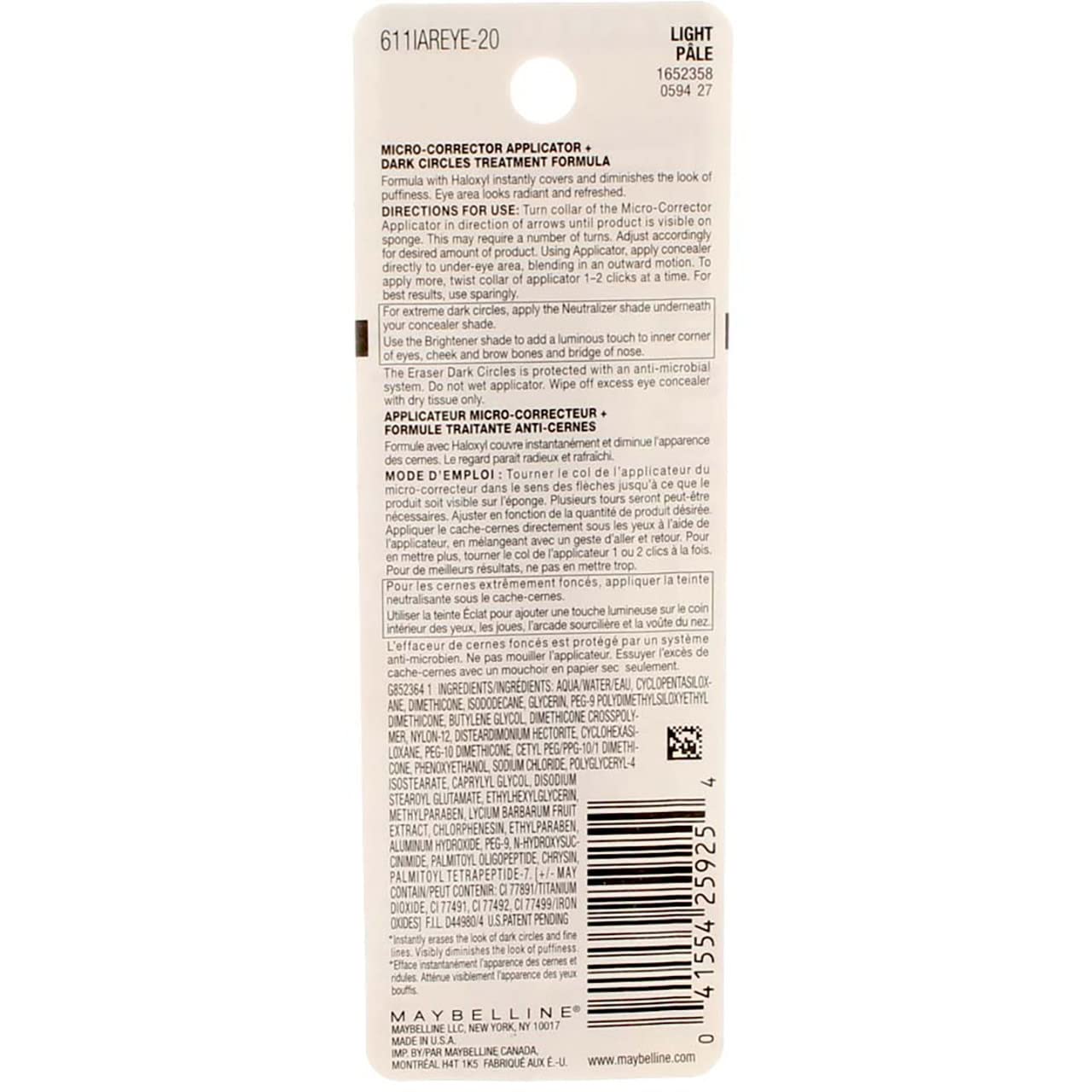 Maybelline Instant Age Rewind Concealer – Dark Circle Eraser, Shade 110, 1 Count