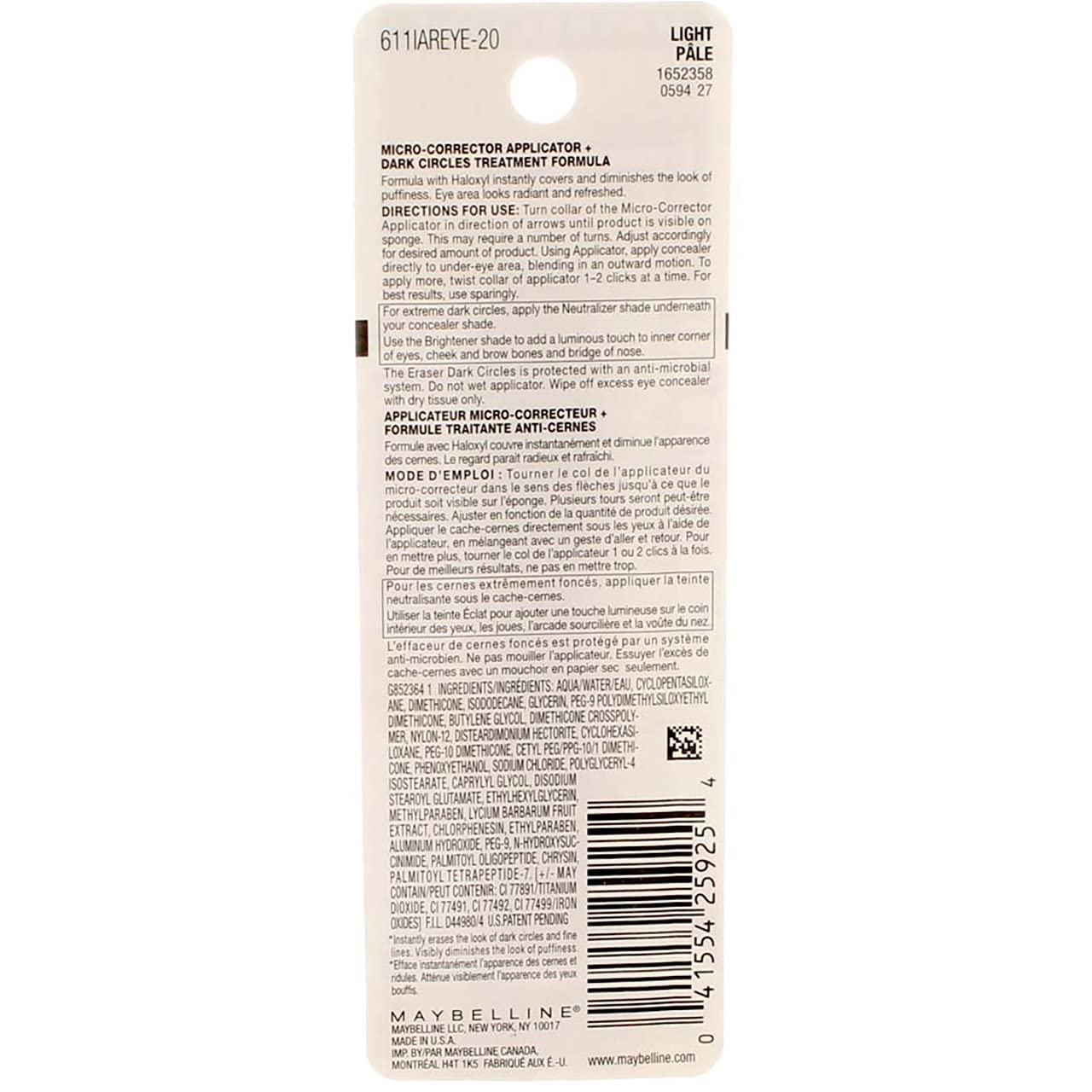 Maybelline Instant Age Rewind Concealer – Dark Circle Eraser, Shade 110, 1 Count