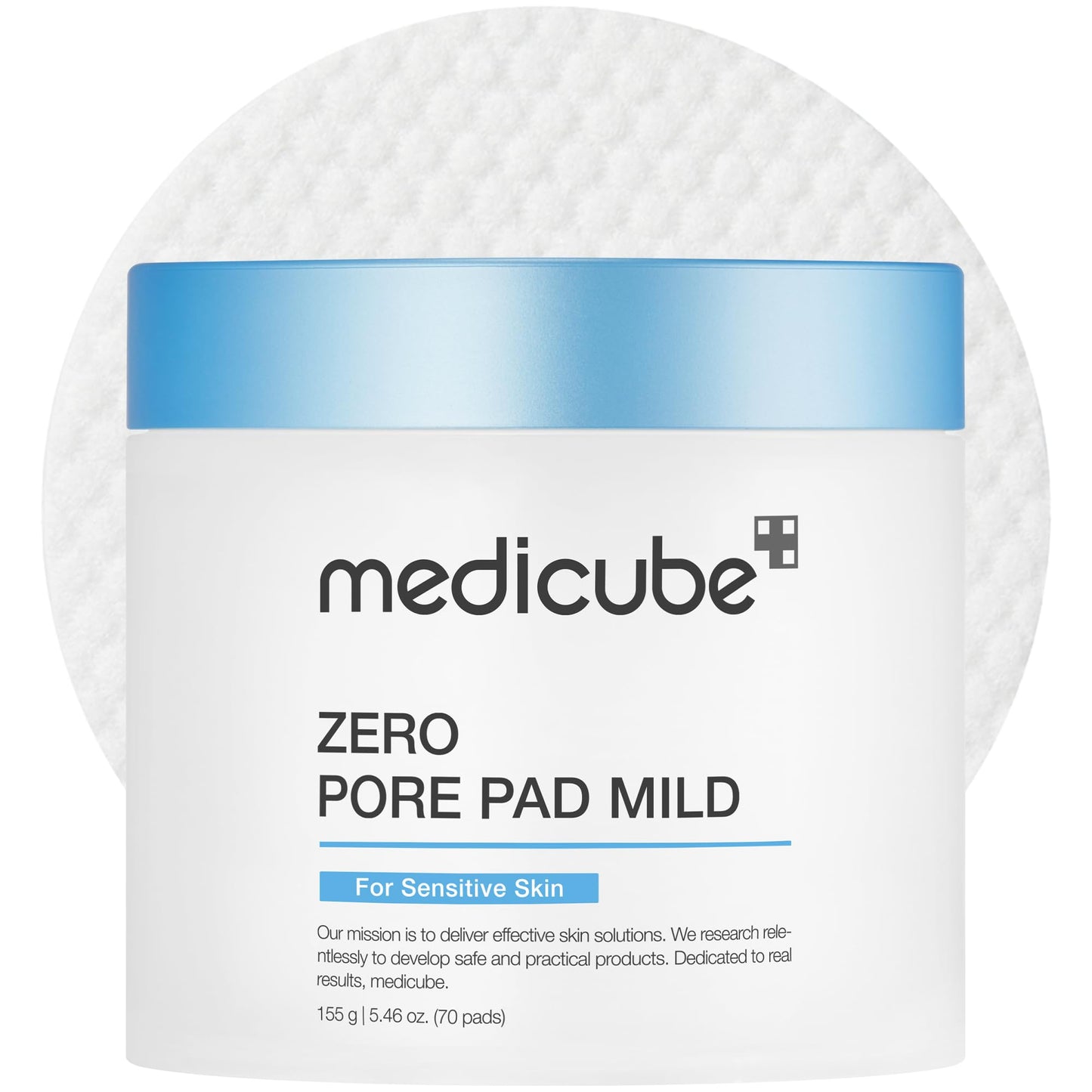 Medicube Zero Pore Pads 2.0 – Exfoliating & Pore-Care Toner Pads with AHA & BHA, Dual-Textured, 70 Pads