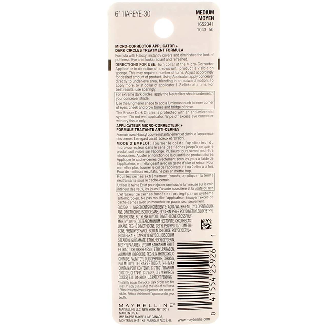 Maybelline Instant Age Rewind Concealer – Dark Circle Eraser, Shade 110, 1 Count