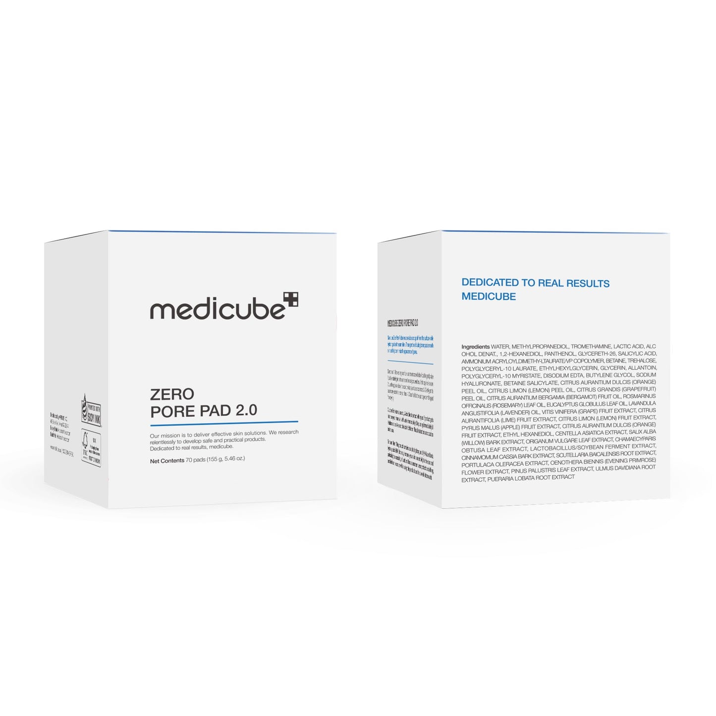 Medicube Zero Pore Pads 2.0 – Exfoliating & Pore-Care Toner Pads with AHA & BHA, Dual-Textured, 70 Pads
