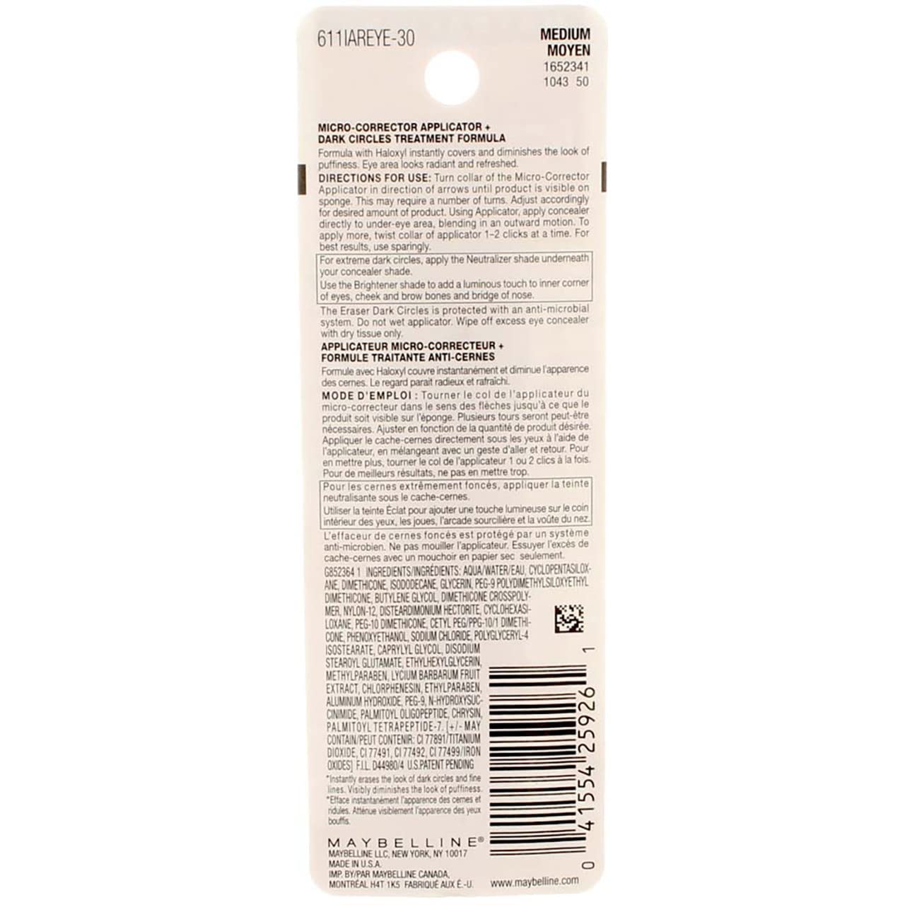Maybelline Instant Age Rewind Concealer – Dark Circle Eraser, Shade 110, 1 Count