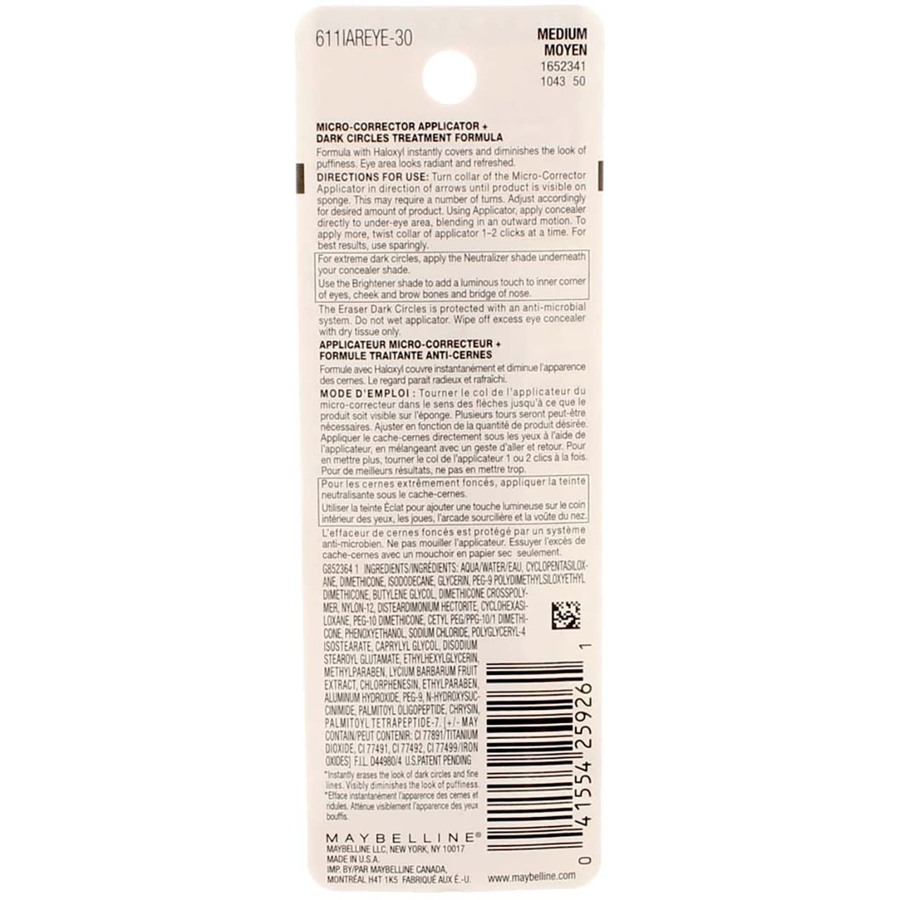 Maybelline Instant Age Rewind Concealer – Dark Circle Eraser, Shade 110, 1 Count