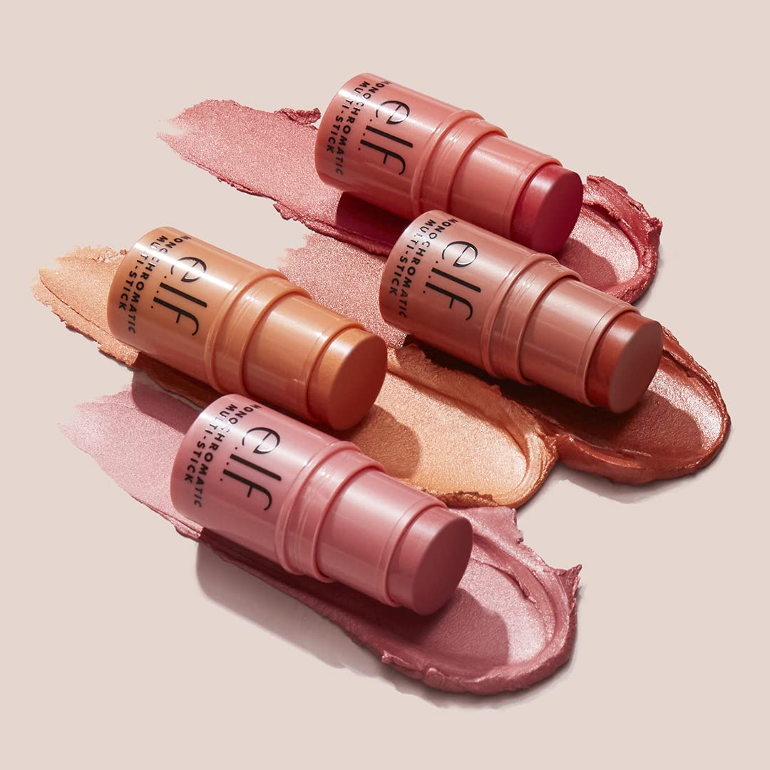 e.l.f. Monochromatic Multi Stick – Creamy, Lightweight, Shimmer, for Eyes, Lips & Cheeks, Sparkling Rose (0.17 oz)