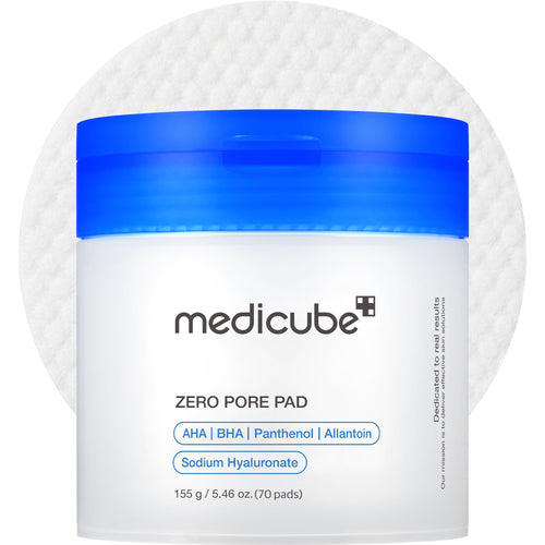 Medicube Zero Pore Pads 2.0 – Exfoliating & Pore-Care Toner Pads with AHA & BHA, Dual-Textured, 70 Pads