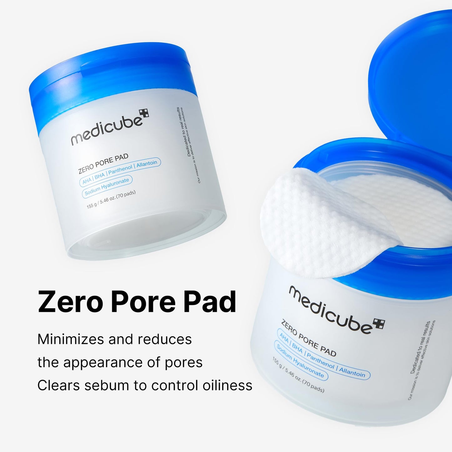 Medicube Zero Pore Pads 2.0 – Exfoliating & Pore-Care Toner Pads with AHA & BHA, Dual-Textured, 70 Pads