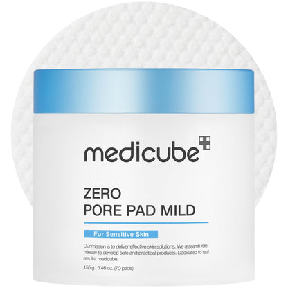 Medicube Zero Pore Pads 2.0 – Exfoliating & Pore-Care Toner Pads with AHA & BHA, Dual-Textured, 70 Pads